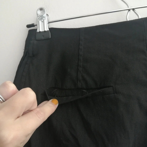 Aritzia Wilfred Cherice Linen Blend Black Straight High Rise Pants Crop Ankle 4 - Picture 6 of 16